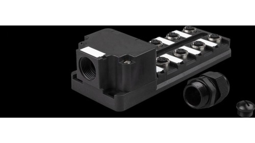 Rozdzielacz, 8x M12 5-PIN, PBT, M20 x 1,5 VK000009