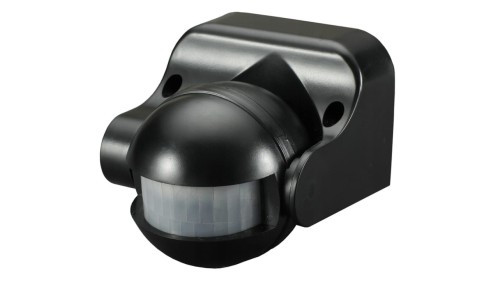 Czujnik ruchu / zmierzchu PIR zewnętrzny LED czarny 180stopni 6S-CR1-B