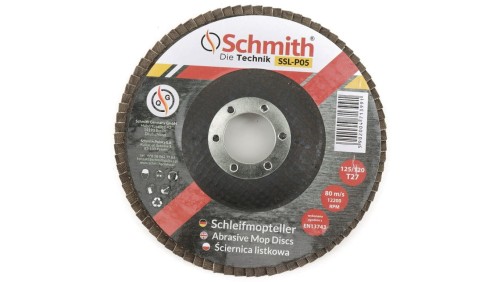 Ściernica listkowa 125mm 120 tarcza ścierna prosta Schmith