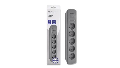 Qoltec Listwa zasilająca 5 gniazd 1.8m Szara
