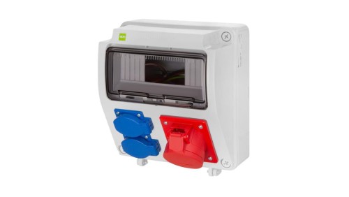 Rozdzielnica budowlana RS-9 9-mod. 2x2P+Z, 16A/5P, IP44 bez zabezpieczeń 6231-00