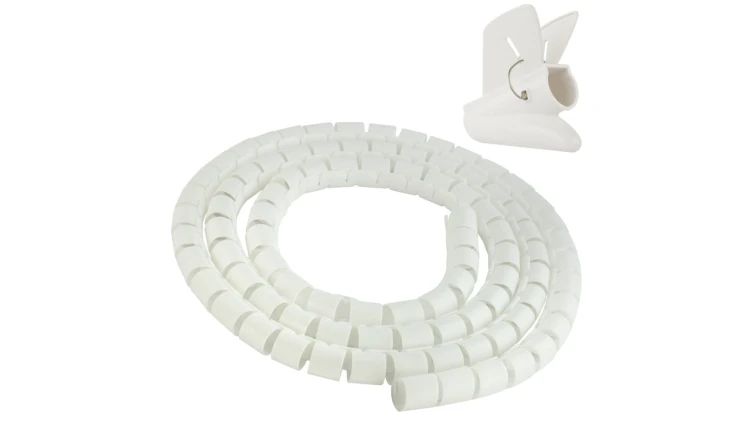 Elastyczny organizer biurkowy typu CABLEZIP maskownica do kabli i przewodów 2,6m 20mm biały