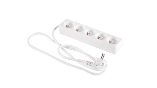 Przedłużacz 5-gniazd z/u 3m /H05VV-F 3G1/ biały PM-BW-5G-30