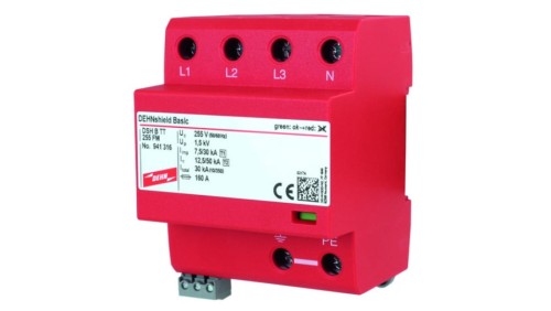 Ogranicznik przepięć Typ T1+T2 3P 7,5/30kA 1,5kV DEHNshield TT, TNS 255 941316