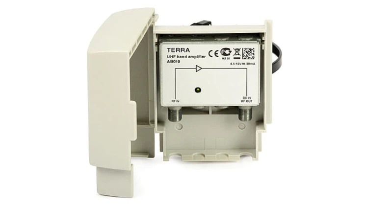 Wzmacniacz masztowy DVB-T UHF AB010 Terra (15 dB DC 5V/12V)