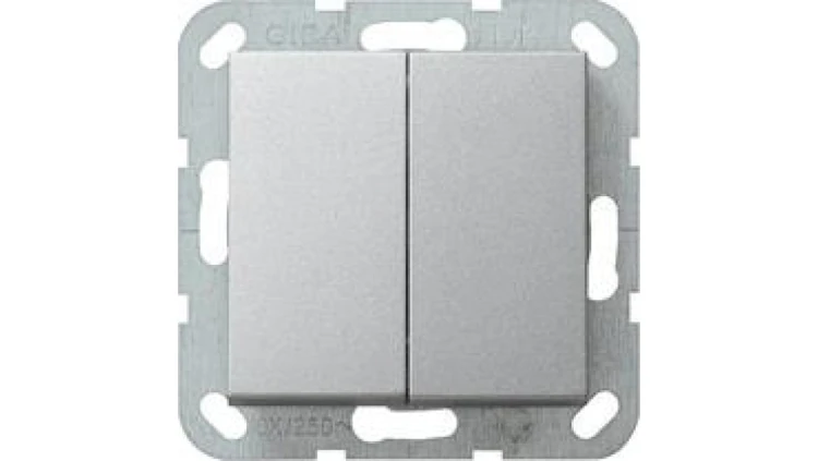 Gira Wyłącznik podwójny Gira System 55 aluminium