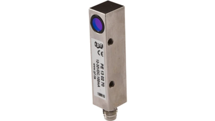 Czujnik laserowy odbiornik wiązki światła 64x14x12mm fi0,5mm Sn: 1,5m 12-32VDC PNP/NPN Push-pull złącze M8 3-PIN IP67 PE130270
