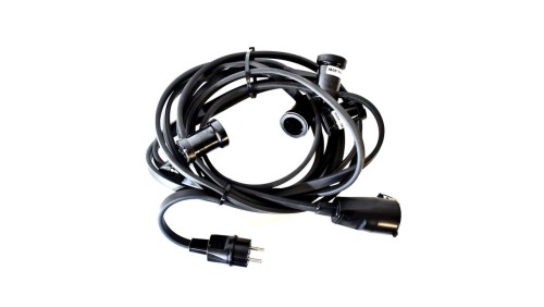 GIRLANDA OGRODOWA, ŁAŃCUCH ŚWIETLNY IP44 CZARNA 11M + GNIAZDO G-CZ-10-G/IP44