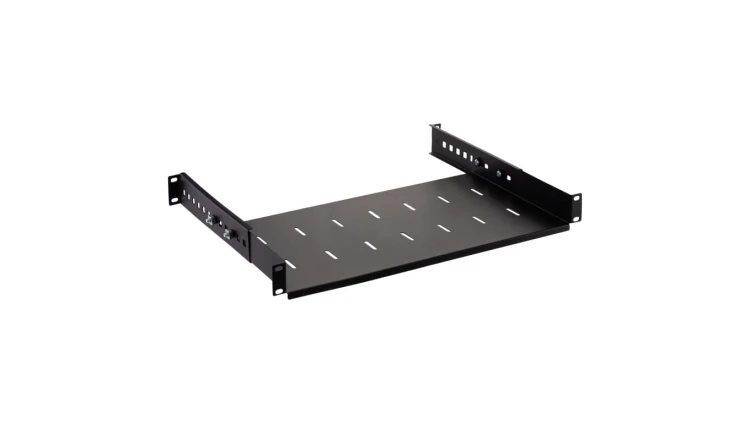Półka regulowana do szafy RACK 19 cali 1U 250mm czarna