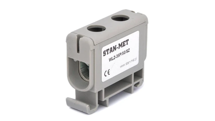 Złączka szynowa gwintowa al/cu 50mm2 szara WLZ-35P/50SZ