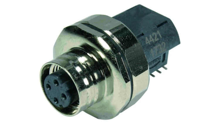 Złącze M12 żeńskie kątowe 4-PIN 57V 21033814422