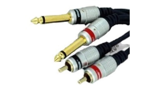 VITALCO MK50 Kabel Audio 2x Jack 6,3mm Mono (wtyk) / 2x RCA Cinch (wtyk) 3m
