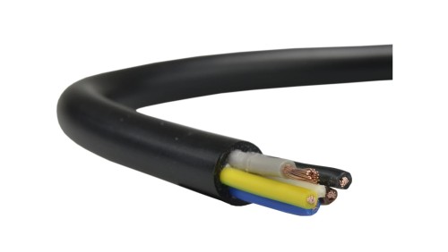 Przewód prądowy H05VV-F / OWY 500V 5x1 warsztatowy czarny linka Elektrokabel /500m/