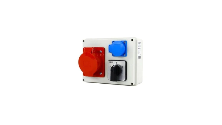Rozdzielnica siłowa n/t 1x32A 5P 1x230V łącznik krzywkowy L-0-P IP44 154x199x77 mm NBOX19.8