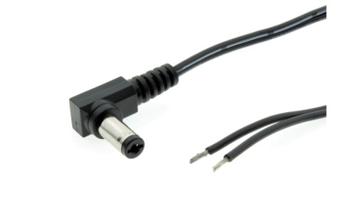 Przewód DC 0,25m z wtykiem kątowym 2,1x5,5 mm AWG20 2x0,5mm2 ESPE