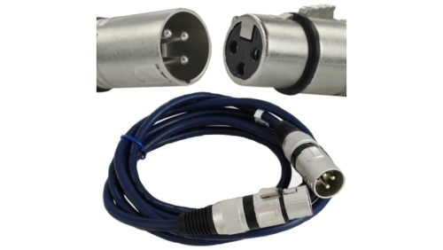 VITALCO MK06 Kabel mikrofonowy przedłużacz XLR (wtyk / gniazdo) 1m