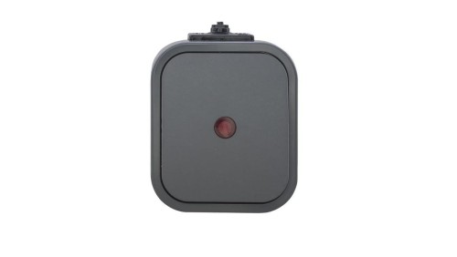 B2 Łącznik natynkowy 10A 250V krzyżowy IP54 podświetlany szary 00060278