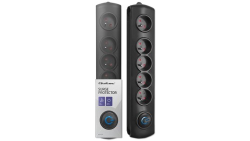 Qoltec Listwa zasilająca antyprzepięciowa 5 gniazd 1.8m Czarna