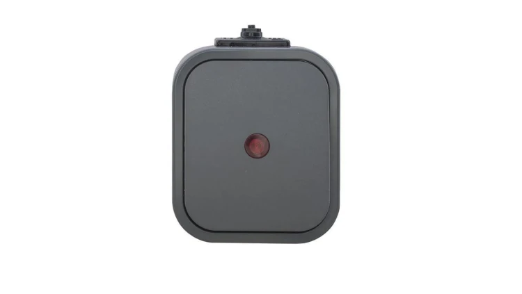 B2 Łącznik natynkowy 10A 250V 1-biegunowy IP54 podświetlany szary 00060278