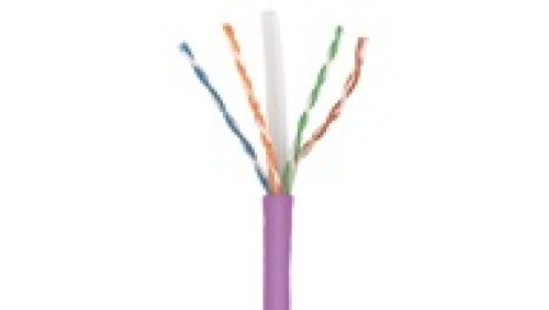 Kabel U/UTP PowerCat 6, 4 pary, LSZH, klasa Dca-s2,d2,a1 wg. 13501-6, Fioletowy CAA-00325/500m/