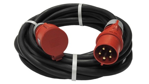 Przedłużacz budowlany siłowy elCORD CEE 32A 400V IP44 40m H07RN-F 5G6 z wtyczką i gniazdem CEE 32A-5P IP44 30356400