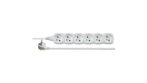 Przedłużacz 6-gniazd z/u 5m /H05VV-F 3G1/ biały P0615