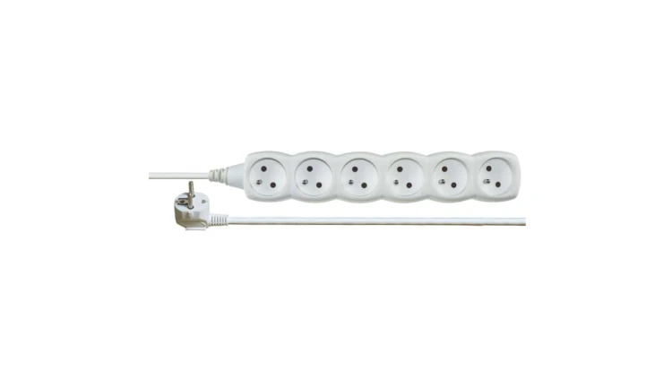 Przedłużacz 6-gniazd z/u 5m /H05VV-F 3G1/ biały P0615