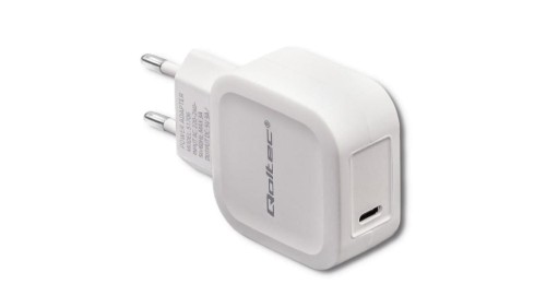 Qoltec Ładowarka sieciowa 20W 5-12V 1.67-3A USB typ C PD Biała