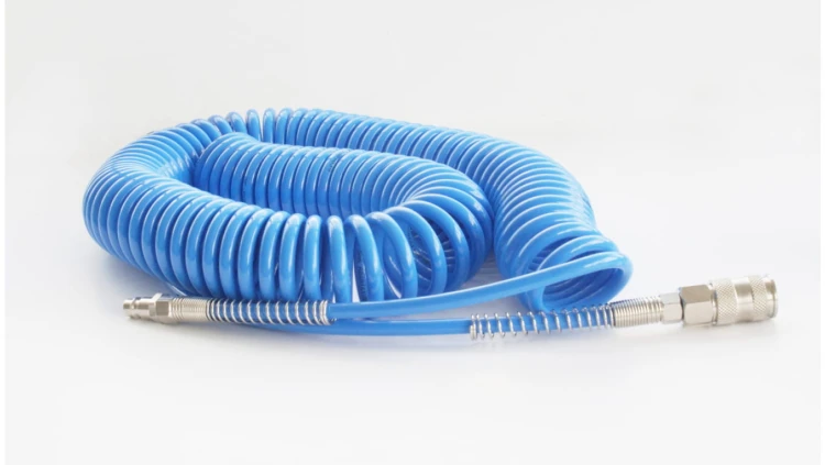 Wąż spiralny pneumatyczny 8x5 mm z szybkozłączami DN7,2 długość 15 m