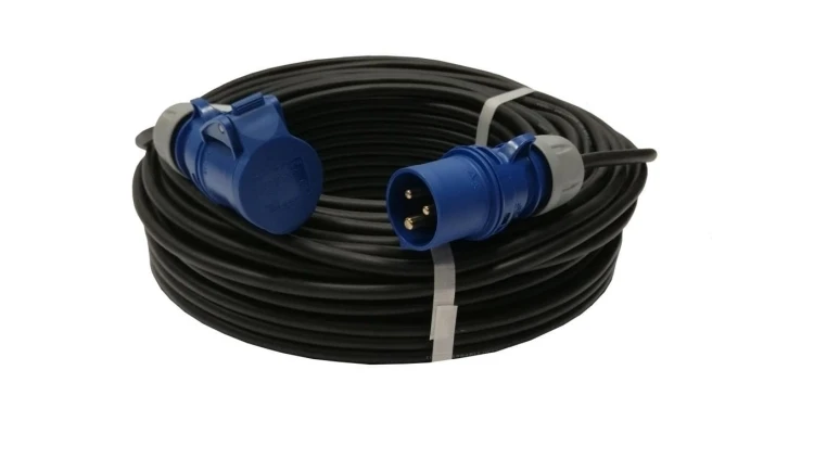Przedłużacz kempingowy elCORD CEE 16A-3 230V IP44 40m H07RN-F 3G1,5 (gumowy OPD) z wt. i gn. CEE 16A-3P 30J25400