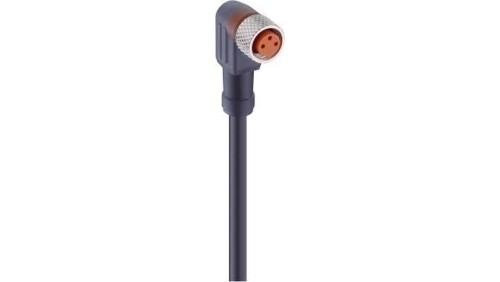 Kabel konfekcjonowany jednostronnie M8 3-PINowy złącze żeńskie kątowe z samoblokujące gwintowane PUR RKMWV 3-224/2 M