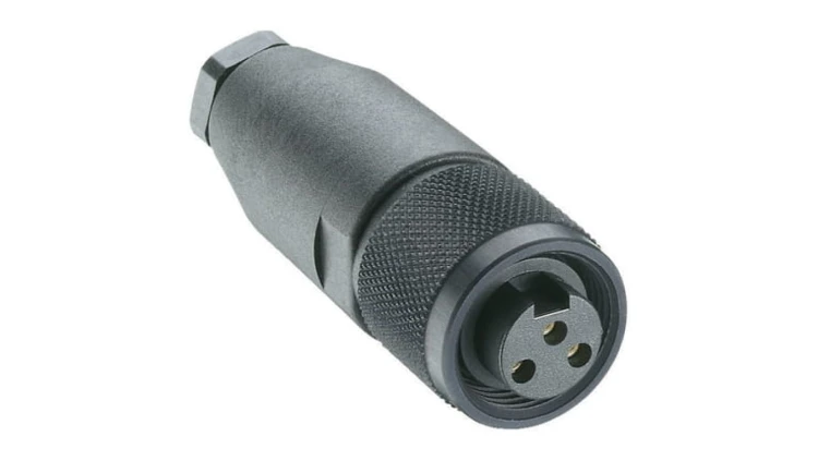 Złącze zasilające do samokonfekcjonowania żeńskie proste 3-PIN(2+PE) 230 VAC/DC 12 A czarny RKC 30/11
