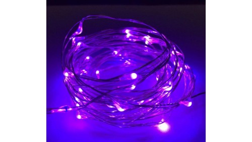 Lampki led zewnętrzne ŁEZKI 12V 5m 50LED fioletowe IP65