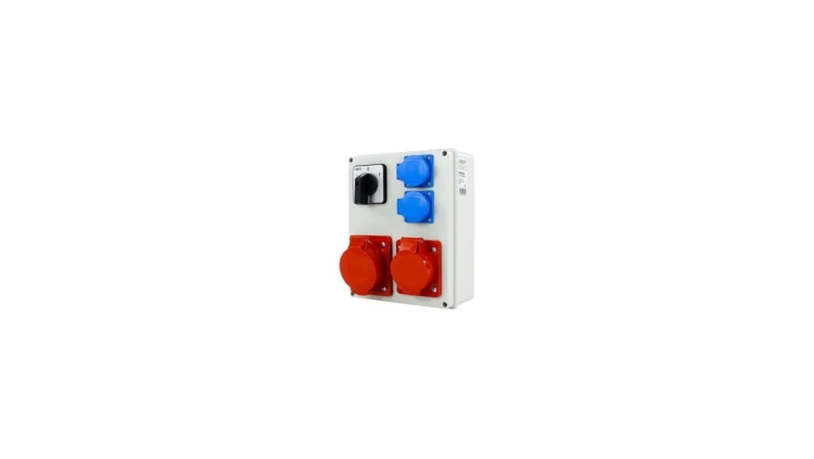 Rozdzielnica siłowa n/t 1x16A 5P 1x32A 5P 2x230V łącznik krzywkowy L-0-P IP44 248x199x95 mm NBOX24.4