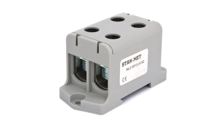 Złączka szynowa gwintowa al/cu 2x95mm2 szara WLZ-35P/2x95SZ