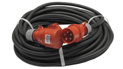 Przedłużacz budowlany elCORD z inwerterem faz CEE 16A 400V IP44 50m H07RN-F 5G2,5 (gumowy OPD) z wt. i gn. CEE 16A-5P 31256500