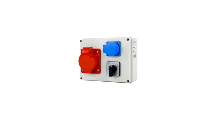 Rozdzielnica siłowa n/t 1x16A 5P 1x230V łącznik krzywkowy L-0-P IP44 154x199x77 mm NBOX19.7