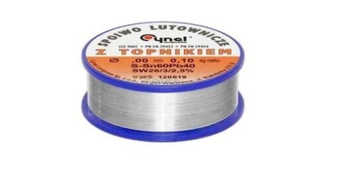 Cyna lutownicza spoiwo lutownicze topnikiem 1,5mm 100g SN60PB40 SN60PB40