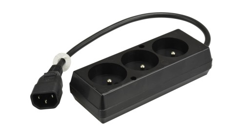 Przedłużacz do UPS 3-gniazda z/u 10A /H05VV-F 3x1 0,3m/ z wtykiem IEC C14 PS-PCU 370