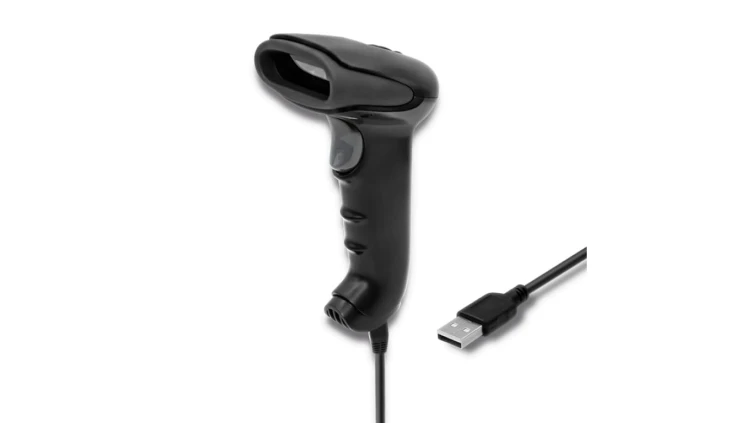 Qoltec Skaner czytnik kodów kreskowych 1D matryca CCD USB Czarny