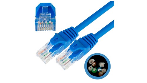 Patchcord UTP kat.5e kabel sieciowy LAN 2x RJ45 linka niebieski 10m NEKU