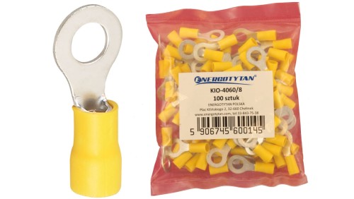 Końcówka oczkowa izolowana / Końcówka oczkowa 4-6 mm2 / KIO-4060/8 / 100 sztuk