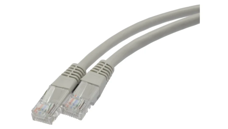 Patchcord UTP kat.5e kabel sieciowy LAN 2x RJ45 szary 50m NEKU