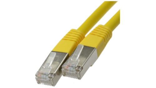 Patchcord FTP kat.5e kabel sieciowy LAN 2x RJ45 linka żółty 0,5m NEKU
