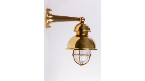 KINKIET mosiężny 53, E27, 40W, klosz przeźroczysty-szkło, IP64, siatka mosiężna A53