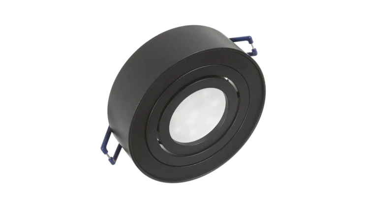 Punktowa oprawa sufitowa Maclean, dla źródeł światła MR16/GU10, kolor czarny, 94x32mm, okrągła, aluminiowa, MCE462 B