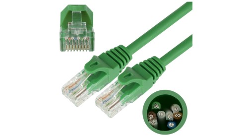 Patchcord UTP kat.5e kabel sieciowy LAN 2x RJ45 linka zielony 5m NEKU