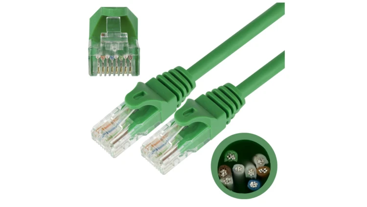 Patchcord UTP kat.5e kabel sieciowy LAN 2x RJ45 linka zielony 5m NEKU