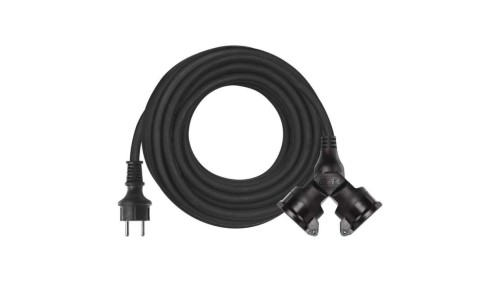 Przedłużacz 2 gniazda 10m 3× 15mm guma P0601