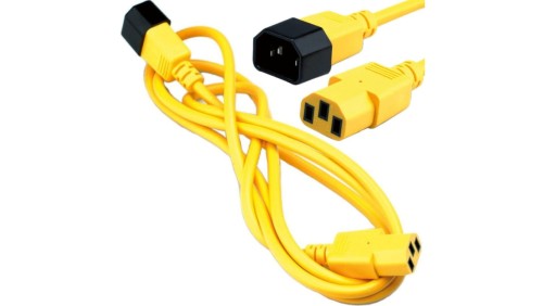 Przedłużacz zasilający 230V IEC320 C14/ C13 1,8m żółty